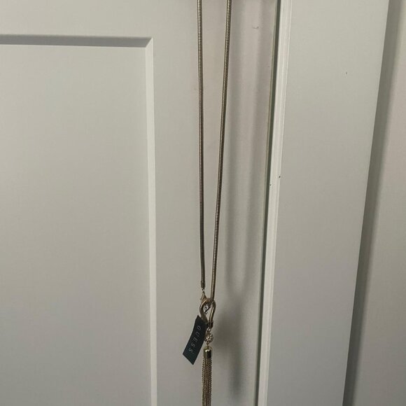 Guess Braided Knot Tassle Necklace, Metal - BRAND NEW WITH TAGS - Picture 2 of 4